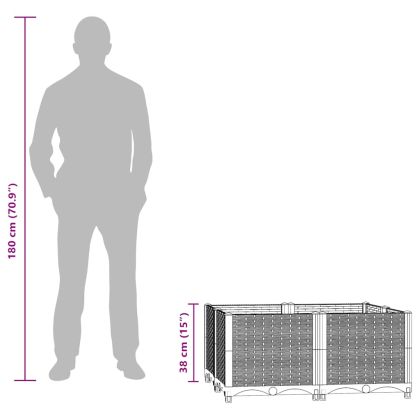 Повдигната леха, 80x80x38 см, полипропилен