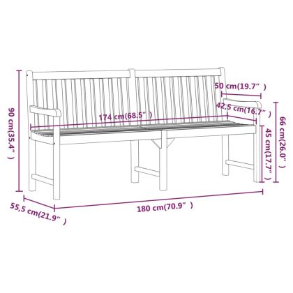 Градинска пейка, 180 cм, акациево дърво масив