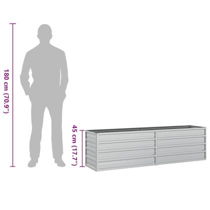 Повдигната градинска леха, 160x40x45 см, стомана, сребриста