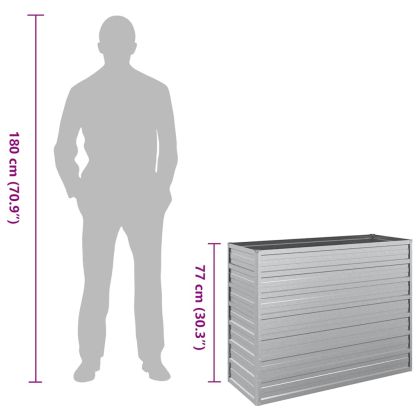 Повдигната градинска леха, 100x40x77 см, стомана, сребриста