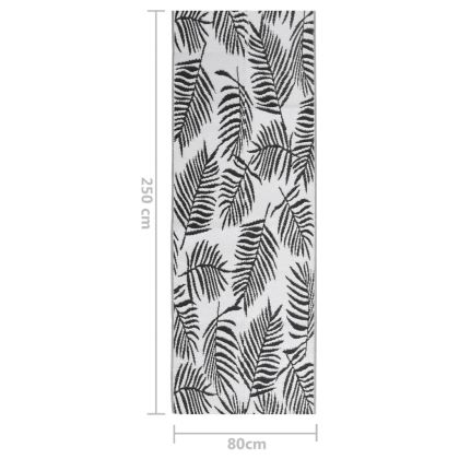 Килим за открито, ARAKIL черен, 80x250 см, PP