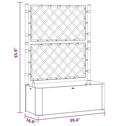 Градинска повдигната леха с решетка, самополивна, сива
