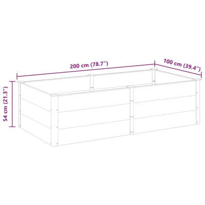 Градинска повдигната леха, 200x100x54 см, WPC, сива
