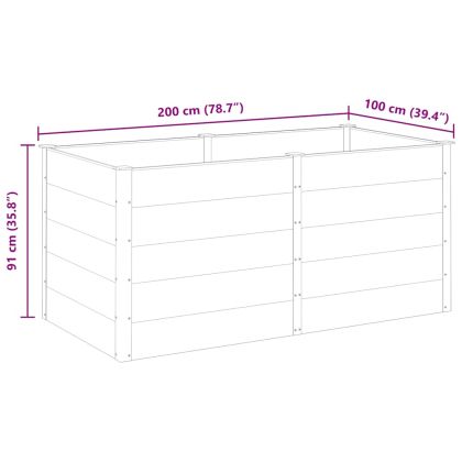 Градинска повдигната леха, 200x100x91 см, WPC, сива