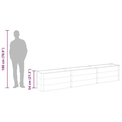 Градинска повдигната леха, 300x50x54 см, WPC, сива