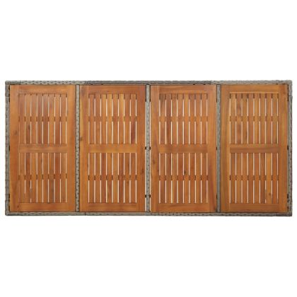 Градински трапезен комплект 7 части с възглавници сив полиратан