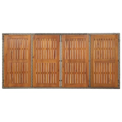 Градински трапезен комплект 7 части с възглавници сив полиратан