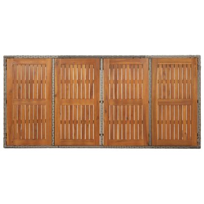 Градински трапезен комплект 9 части с възглавници сив полиратан