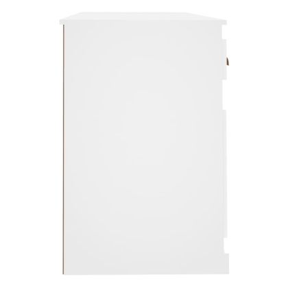 Бюро с шкаф, бял, инженерно дърво