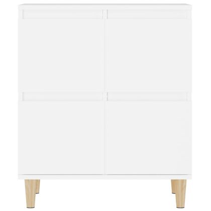 Сайдборд, 3бр, бяло, 60x35x70 см, инженерно дърво
