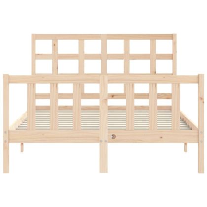 Рамка за легло с табла Small Double масивна дървесина