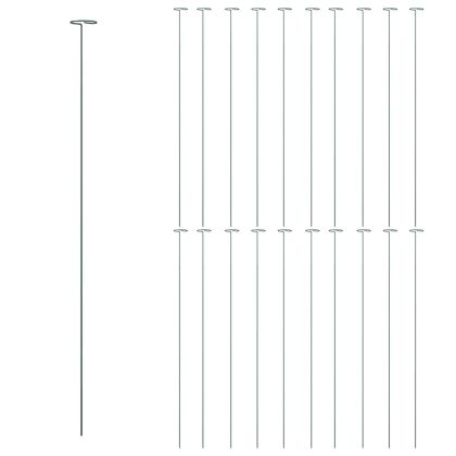 Колове за градински растения 20 бр тъмнозелени 91 см стомана