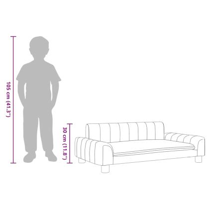 Детски диван, кремав, 90x53x30 см, текстил