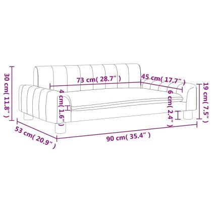 Детски диван, таупе, 90x53x30 см, текстил