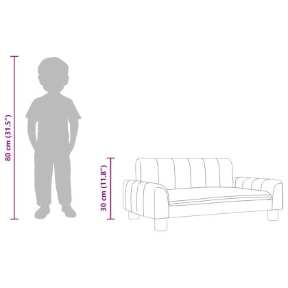 Детски диван, таупе, 70x45x30 см, текстил