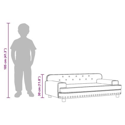 Детски диван, светлосив, 90x53x30 см, кадифе