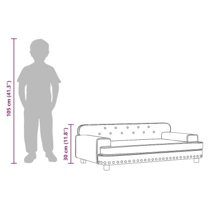 Детски диван, розов, 90x53x30 см, кадифе