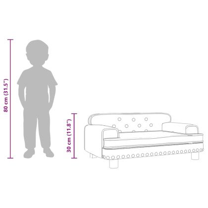 Детски диван, синьо, 70x45x30 см, кадифе