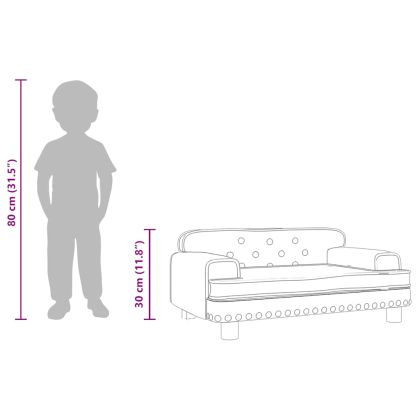 Детски диван, светлосив, 70x45x30 см, кадифе