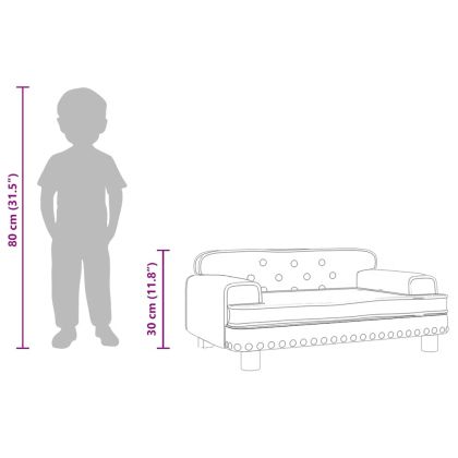 Детски диван черен 70x45x30 см изкуствена кожа