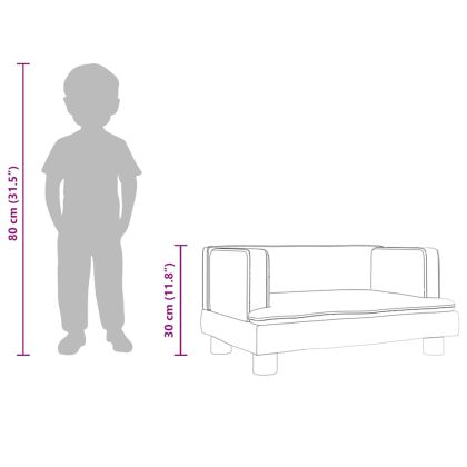 Детски диван, Синьо, 60x40x30 см, кадифе