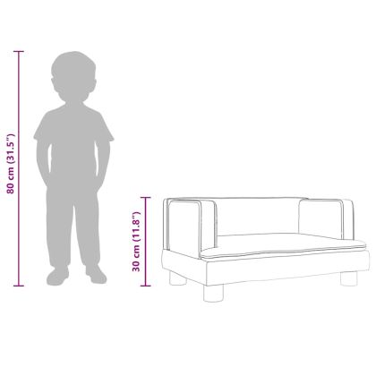 Детски диван, кремава, 60x40x30 см, кадифе