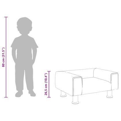 Детски диван, светлосив, 50x40x26,5 см, кадифе