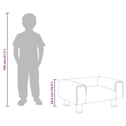 Детски диван, светлосив, 50x40x26,5 см, кадифе