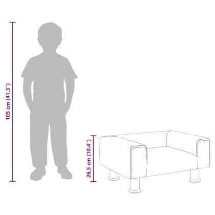 Детски диван, черно, 50x40x26,5 см, кадифе