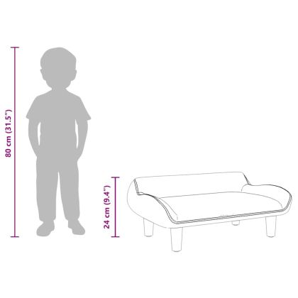 Детски диван, розов, 70x40x24 см, кадифе