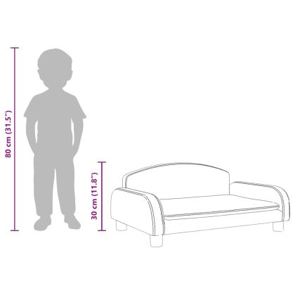 Детски диван, светлосив, 70x45x30 см, текстил