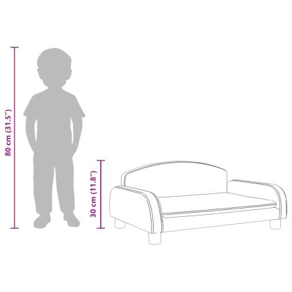 Детски диван, черно, 90x53x30 см, текстил