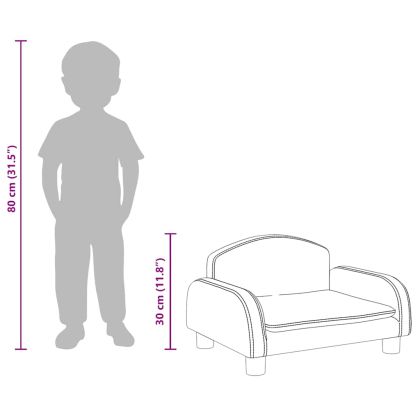 Детски диван, Тъмносив, 50x40x30 см, текстил