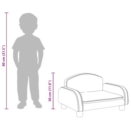 Детски диван капучино 50x40x30 см изкуствена кожа