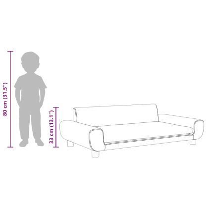 Детски диван, кафяво, 100x54x33 см, кадифе