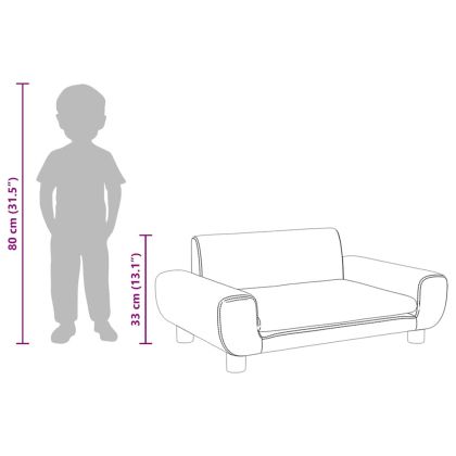 Детски диван, синьо, 70x45x33 см, кадифе