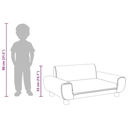 Детски диван, тъмносив, 70x45x33 см, кадифе