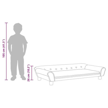 Детски диван, тъмносив, 100x50x26 см, кадифе