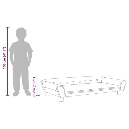 Детски диван, кафяв, 100x50x26 см, кадифе