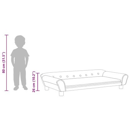 Детски диван, кремав, 100x50x26 см, кадифе