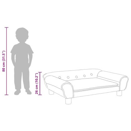 Детски диван, светлосив, 70x45x26 см, кадифе