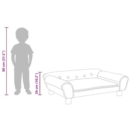 Детски диван, черно, 70x45x26 см, кадифе