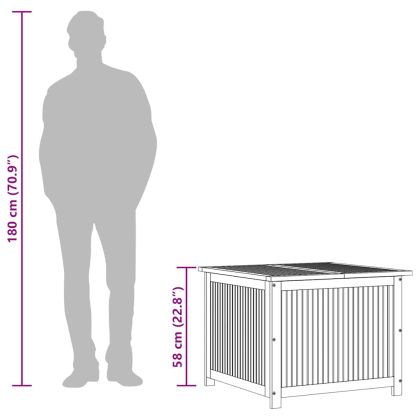 Градинска кутия за съхранение 75x75x58 см акациево дърво масив