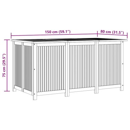 Градинска кутия за съхранение 150x80x75 см акациево дърво масив