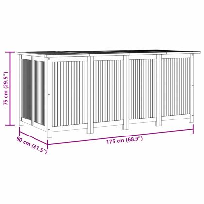 Градинска кутия за съхранение 175x80x75 см акациево дърво масив