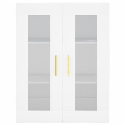 Висок шкаф, бял, 69,5x34x180 см, инженерно дърво