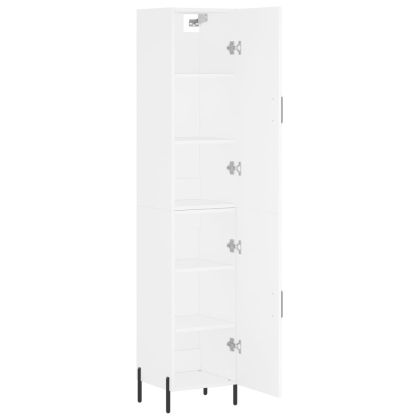 Висок шкаф, бял, 34,5x34x180 см, инженерно дърво