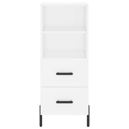 Висок шкаф, бял, 34,5x34x180 см, инженерно дърво