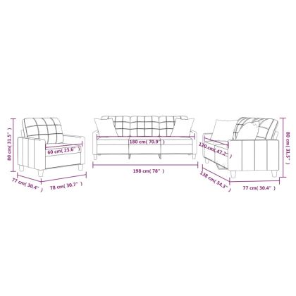 Дивани 3 части с възглавници виненочервено изкуствена кожа
