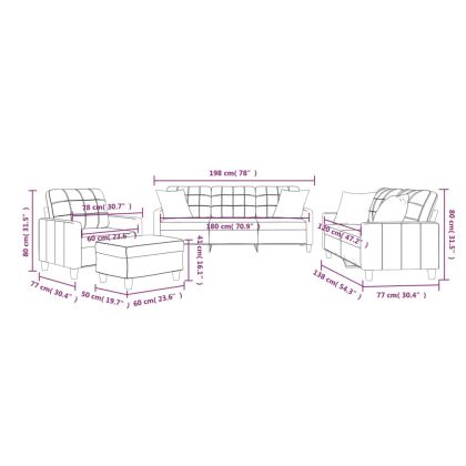 Дивани 4 части с възглавници виненочервено изкуствена кожа
